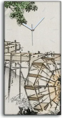 Produktbild von Leinwand Uhr Küche Wohnzimmer Bild 30x60 Malerei Asiatische Baum Wasser Kunst - weiße Hände