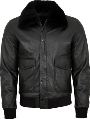 Produktbild von Bugatti - Herren Lederjacke Weste Lammnappa Lammfellkragen schwarz : 60