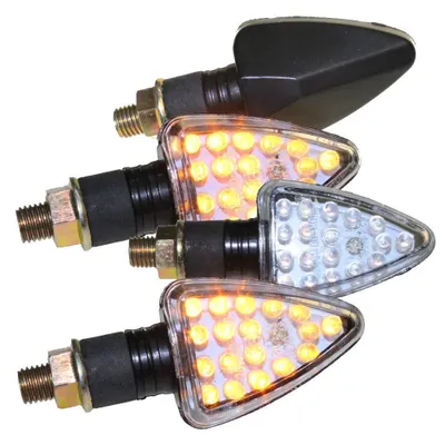 Produktbild von 4x ATV Quad Motorrad Mini Blinker LED Arrow schwarz klar E- M10