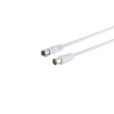 Produktbild von F-Stecker/ Koax-Stecker, RG 59, >80 dB, weiß 3,75m