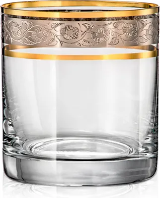 Produktbild von Wassergläser Whiskygläser Kristallgläser Barline Gold Platin 280 ml 6er Set Bohemia Crystalex