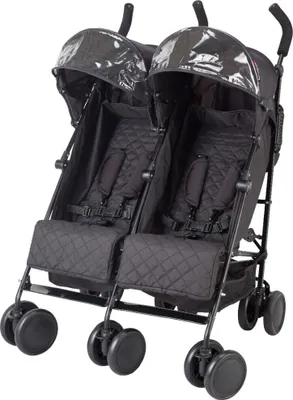 Produktbild von X Adventure Duo Buggy Schwarz – Geschwisterwagen für zwei Kinder nebeneinander, unabhängig verstellbare Sitze, 2 Sonnendächer, ab ca. 6 Monaten