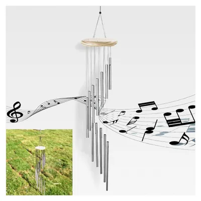Produktbild von Windspiele für den Garten, 12 Aluminiumlegierungsröhren Klangspiel für draußen, Heimdekoration und Geschenke für Terrasse und Hinterhof