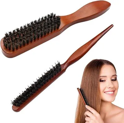 Imagen del producto de Cepillo para el cabello de cerdas naturales con función antistática – paquete de 2 unidades para el cuidado del cabello y la barba