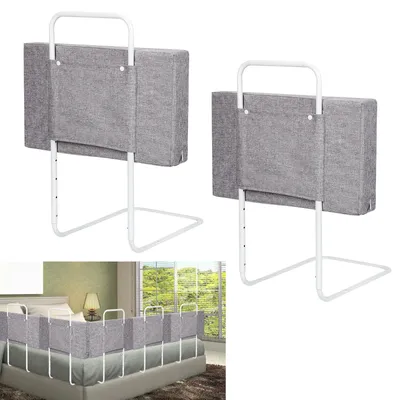 Immagine prodotto di Peviasot, 2 sponde per letto, colore lino, set di protezioni per letto, regolabili in altezza con 5 fori, protezione anticaduta per lettini da bambino e letti familiari