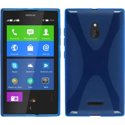Produktbild von PhoneNatic Case kompatibel mit  Nokia XL - blau Silikon Hülle X-Style + 2 Schutzfolien