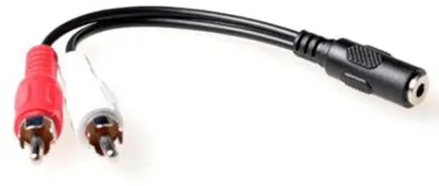 Obrázok produktu pre ACT AK2027, 2 x RCA, Samec, 3.5mm, Samica, 0,15 m, Čierna