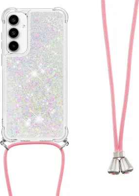 Produktbild von Samsung Galaxy A35 Hülle - Coverup Liquid Glitzer Back Cover mit Handykette - Weiß