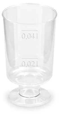 Produktbild von 80x Schnapsglas mit Fuß Premium glasklar Shotgläser mit Eichstrich 2cl/4cl