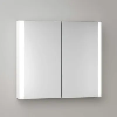 Imagen del producto de Keuco Royal Metis, espejo con armario de pared, LED, 80 x 71 cm, 2 puertas con sistema de calefacción para espejo