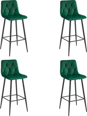 Obrázok produktu pre NADO stolička - tmavozelený zamat / čierne nohy x 4