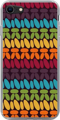 Produktbild von MuchoWow® Handyhülle Schutzhülle Hülle für Telefoonhoesje iPhone 8 Häkelmuster - Retro - Regenbogen Silikon Softcase Handy Hülle - Schutzhaube