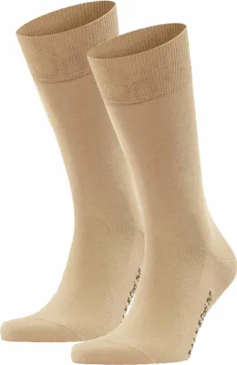 Produktbild von FALKE Herren Socken 2er Pack - Cool 24/7, Businessstrumpf, Kurzstrumpf, Uni #1 Beige 45-46
