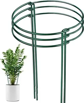 Produktbild von Pflanzenstützen Halbrund Pflanzenstütze Ringkäfige für Gartenpflanzen, 3 Stück Garten Pflanzenpfähle für Gemüse, Topfpflanzen, Tomaten, Blumen, Pfingstrose und Rose, 25 x 40 cm