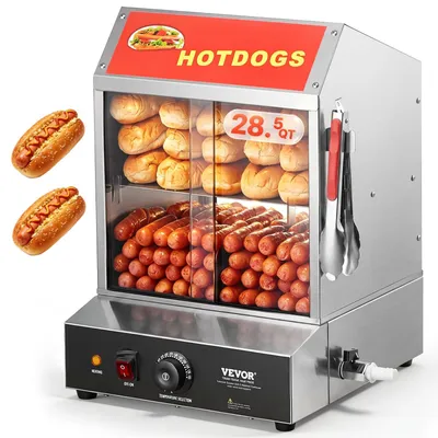 Hot Dog Dampfgarer 8,5 kg, Edelstahl, 2 Ebenen, 27 L, 1200 W