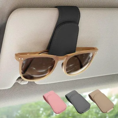 Produktbild von Auto-Sonnenbrillenträger - Brillenhalter-Clip - Automobilinnenaccessoire - Magnetischer Brillehalter - Doppel-Set - Schwarzes Design
