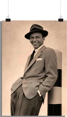 Produktbild von Frank Sinatra Poster - Musik-Ikone Poster - Schauspieler Poster - Sepia Poster - 51x71cm - Perfekt zum Einrahmen