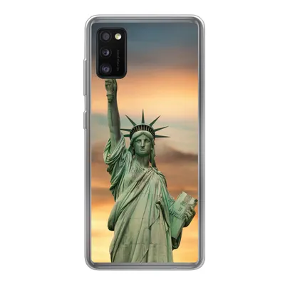 Produktbild von MuchoWow® Handyhülle Schutzhülle Hülle für Samsung Galaxy A41 New York - Freiheitsstatue - Sonnenuntergang Silikon Softcase Handy Hülle - Mobiltelefon