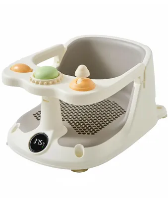 Produktbild von Baby-Badesitz mit Thermometer – Rutschfester Badesitz mit Echtzeit-Wassertemperaturüberwachung zum Schutz vor Verbrühungen