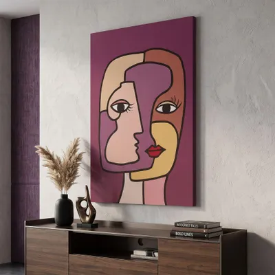 Immagine prodotto di Pannello decorativo a parete, stampa su tela, cornice in legno di pino, dimensioni 60x3x90 cm, multicolore, design di Mauro Ferretti