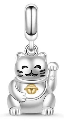 Produktbild von Gnoce Charm Anhänger Glückskatze BPCT05 Silber