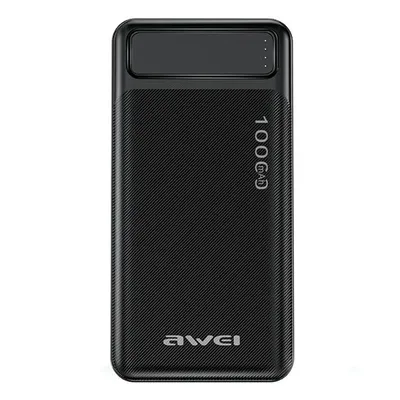 A black Awei power bank is shown against a white background.