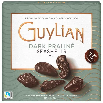 Produktbild von GuyLian Dark 72% Cocoa Praliné Meeresfrüchte 225g
