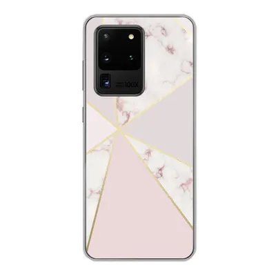 Produktbild von MuchoWow® Handyhülle Schutzhülle Hülle für Samsung Galaxy S20 Ultra Marmor - Gold - Rosa Silikon Softcase Handy Hülle - Karteninhaber