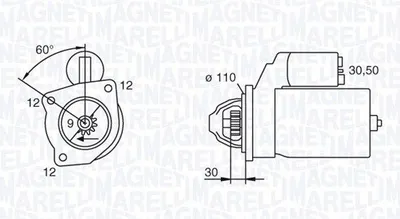 Produktbild von MAGNETI MARELLI 063217126010 Starter Anlasser 2,5kW 12V