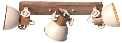 Zdjęcie produktu dla Reflektor - kremowy - Gearwood - drewno metal - reflektor natynkowy - E27 - 2133CR - Mexlite