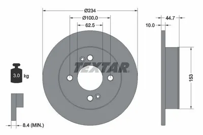 Produktbild von TEXTAR Bremsscheibe Artikel: 92291603