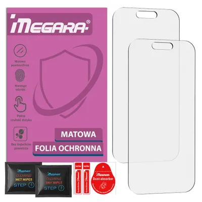 Zdjęcie produktu dla 2x Matowa folia ochronna MEGARA do iPhone 17