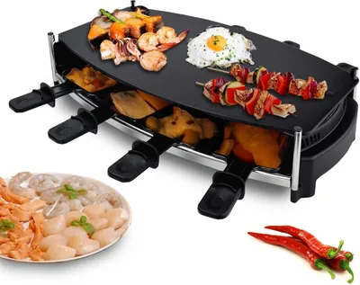 Produktbild von Syntrox Germany Raclette 8 Personen Glaskeramik-Grillplatte 1000W schwarz