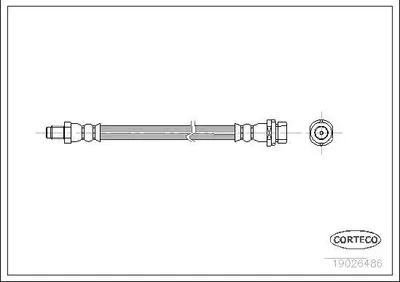Produktbild von CORTECO 19026486 Bremsschlauch Hinten für FORD FOCUS (DAW, DBW) FOCUS Kombi (DNW) MONDEO III Stufenheck (B4Y) FOCUS Stufenheck (DFW)