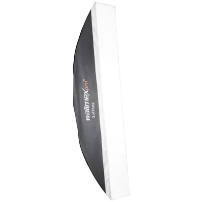 Produktbild von Walimex pro Striplight Softbox 25 x 180 cm, Soft Box inkl. Diffusor, Lichtformer 360° drehbar, schneller Aufbau, für Studioblitz oder Studioleuchte, ideal für Fotostudio