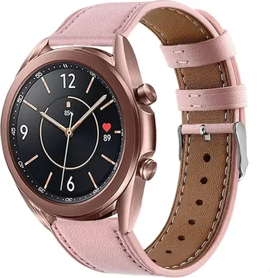 Produktbild von Strap-it Samsung Galaxy Watch 3 41mm Lederarmband (Rosa)
