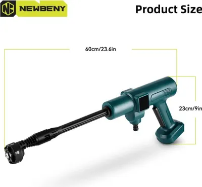 Immagine prodotto di Idropulitrice a batteria - Pistola di lavaggio senza fili - 200 bar, 3500 W, batteria da 18 V inclusa, motore brushless, ugello 6 in 1, tubo da 5 m - Blu