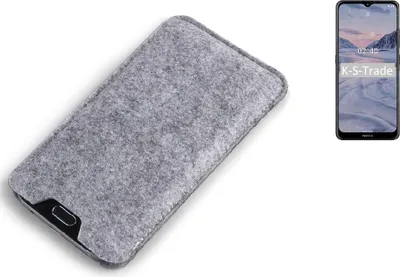 Produktbild von K-S-Trade Filz Handyhülle kompatibel mit Nokia 2.4 Schutzhülle Filztasche Filz Tasche Case Sleeve Handy Hülle Filzhülle grau