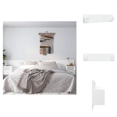 Immagine prodotto di vidaXL Testata con comodini in legno bianco - Testata e piedi