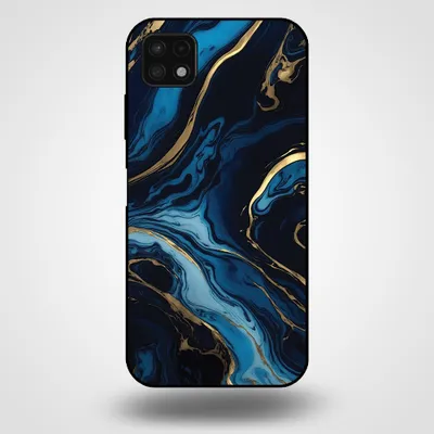 Produktbild von Smartphonica Handytasche für Samsung Galaxy A22 5G mit Marmordruck - TPU Rückseite Abdeckung Fall Marmor Design - Gold Blau