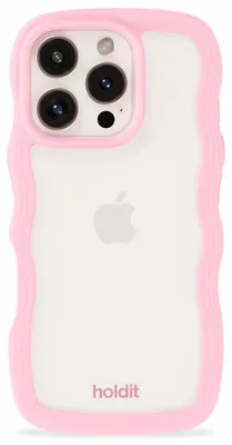 Productafbeelding van Holdit Wavy Case voor de Apple iPhone 16 Pro - Transparent / Pink