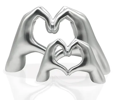 Image de Elzusha - Statue en argent représentant un couple enlacé, idéale pour la décoration