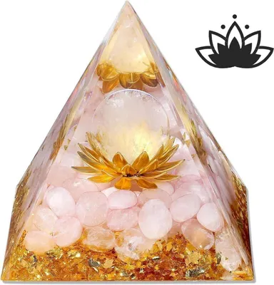 Immagine prodotto di Quarzo rosa Orgonite Piramide Cristallo Loto Pietre energetiche Regalo esoterico