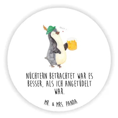 Produktbild von Mr. & Mrs. Panda magnet Pinguin Bier - Weiß - Geschenk, Angetüdelt, Feierabend, pinnwand, Kühlschrankmagnet, , für kühlschrank, Beschwippst, whiteboardmagnet