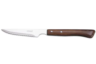 Image de Couteau Steak Arcos Bois Cranté Lame Crantée Tranchante Et Manche Bois élégant - Arcos
