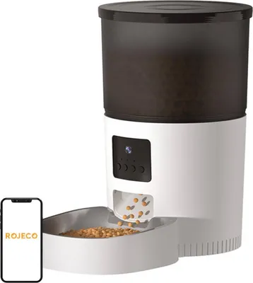 Productafbeelding van Automatische voerbak voor huisdieren Rojeco, 3 liter, met WiFi en camera
