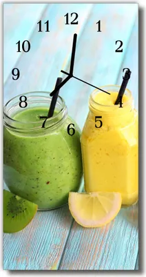 Produktbild von Tulup Glasuhr Wanduhr Küchenuhr Echt-Glas 30x60 Cocktails Mehrfarbig