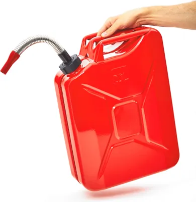Produktbild von BW® Kraftstoffkanister Metall Benzinkanister 20 Liter mit Schraubverschluss mit Ausgießer - Rot RAL 3000 - UN-Zulassung - Hergestellt in Europa