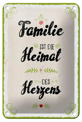 Produktbild von Blechschild Familie ist die Heimat des Herzen, 30 x 20 cm, Blechschilder Spruch Glück Weisheit