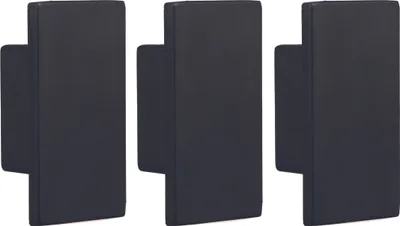 Produktbild von Natural Goods Berlin Möbelgriffe RECHTECK, 16mm Lochabstand, Schrankknöpfe passend für 15-22mm Türstärken, Griffe für Küchenschränke, Kommoden, Sideboard etc., Schwarz, 3 Stück